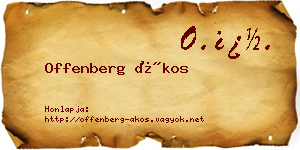 Offenberg Ákos névjegykártya